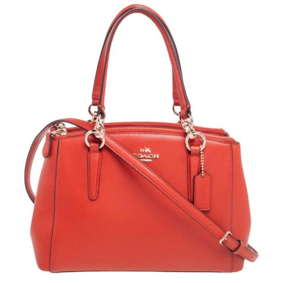 Coach Handbags - Coach Red Leather Satchel with Crossbody Strap